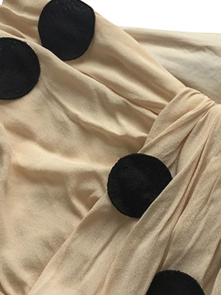 Женская Асимметричная юбка в горошек DEAT винтажная свободная черная лето 2022 | Юбки