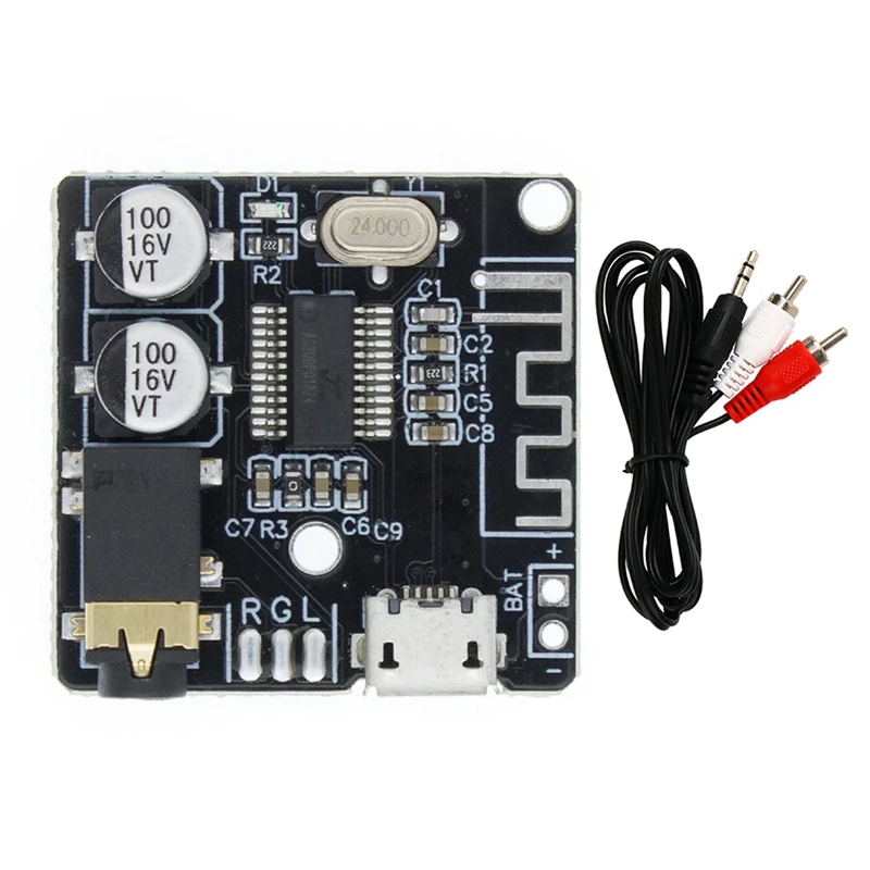 BT5.0 Audio Receiver+One-To-Two Cable Parts Kits MP3 Bluetooth Decoder Lossless Car Speaker Amplifier Board Module