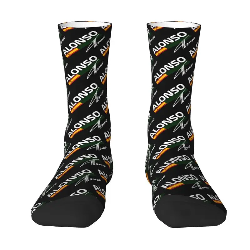 

Cute Print Famous Spanish Racing Driver Aston Martins Socks for Men Women Stretch Summer Autumn Winter Crew Socks