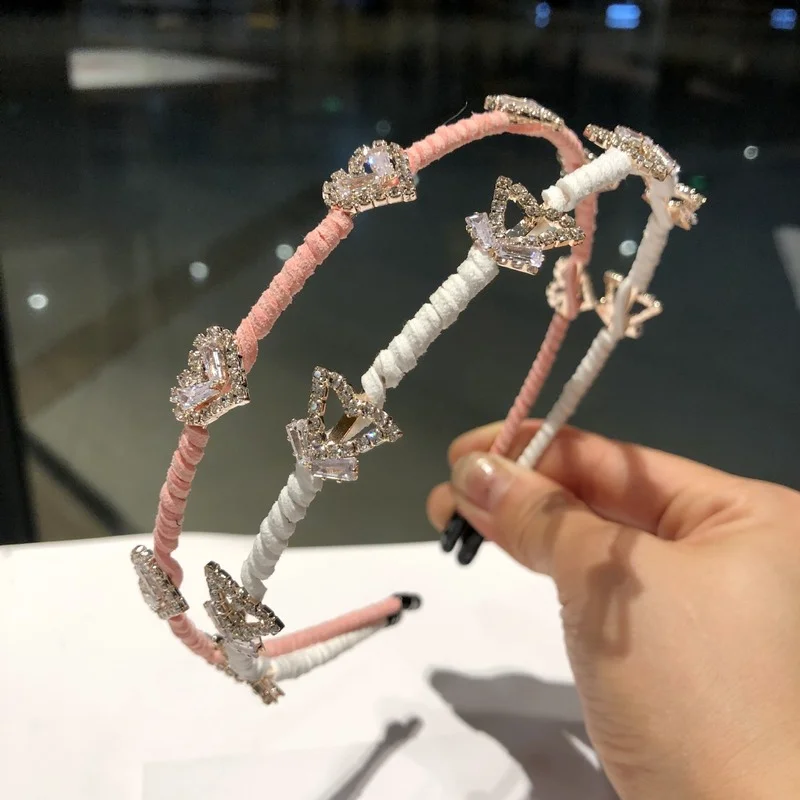 

Корейская повязка на голову, аксессуары для волос, повязка для волос, повязка стразы, жемчужная заколка для волос, челка, заколка для волос, г...