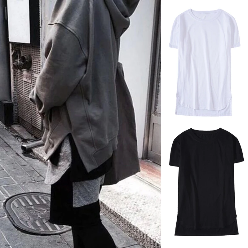 

Extend Long T-shirt Mens Hip Hop Street Wear Fashion Tshirt Men Summer Short Sleeve Oversize Tee Shirt Tops Male Clothes Top Tee