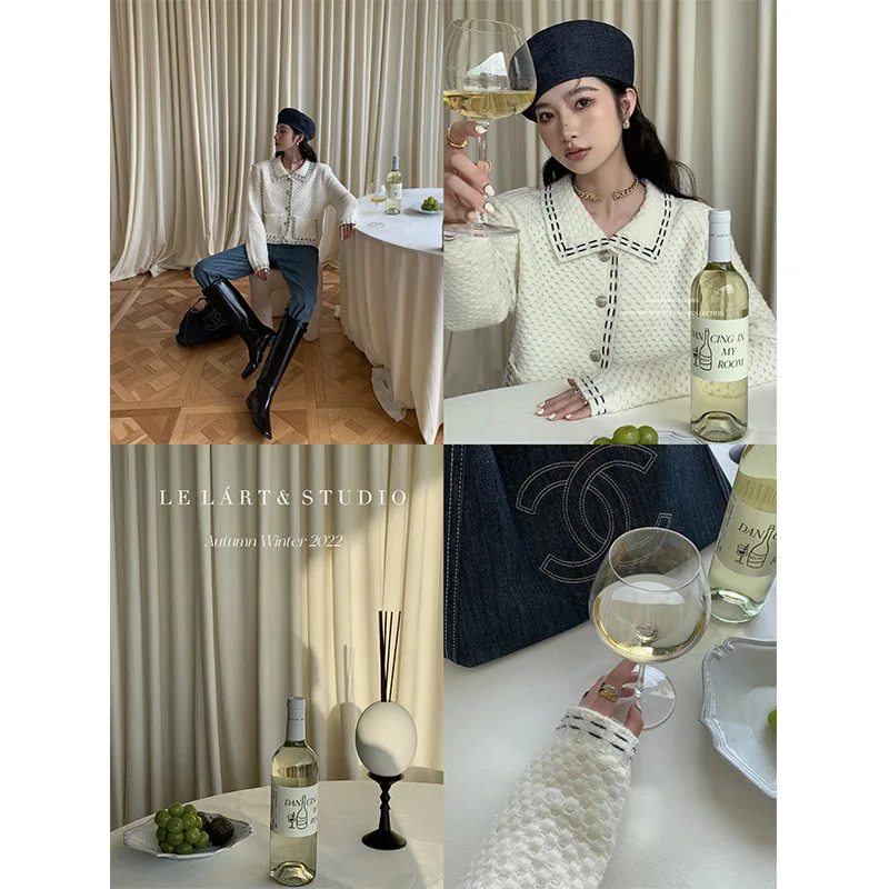 

Solaina Cardigan Sweater Short Turn-down Collar Fashion Tops 2022 Women Assorted Colors Womens Knitwear Tops Women 2022