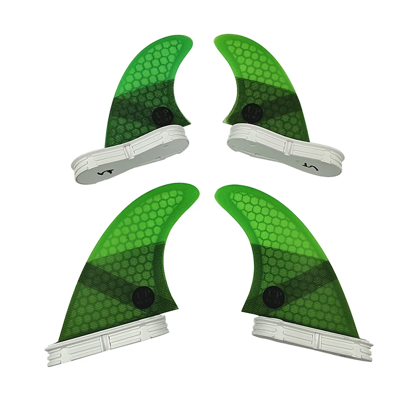 Sup Board Accessories Double Tabs 2 M+GL Green Color Quad Fin Set Surfboard Fins Honeycomb Fibreglass Surf Fin In Surfing
