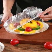 100pcspack disposable refrigerator food fruit cling film anti fly clings cover adjustable elastic food grade cling film