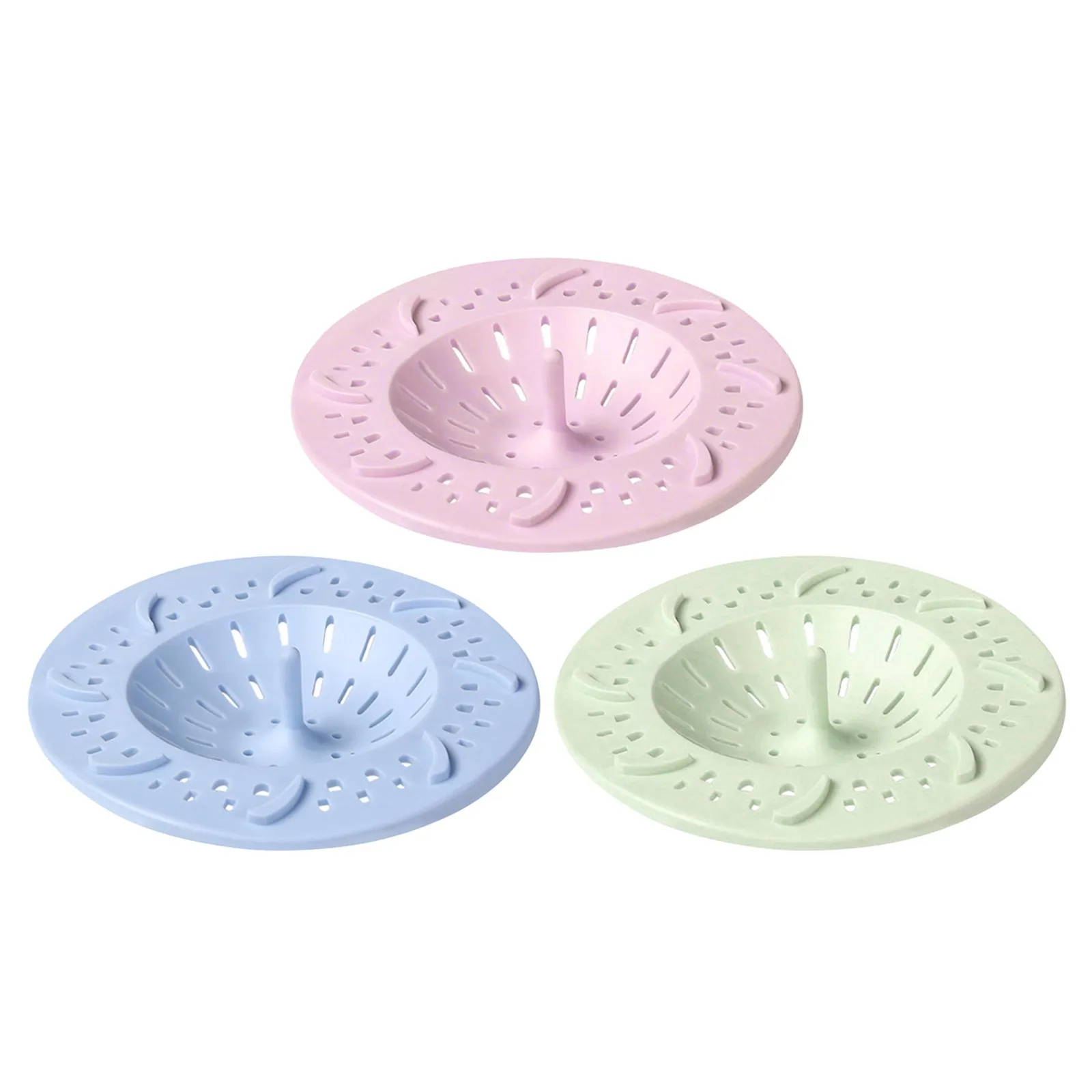 

3pcs Kitchen Sink Anti-clog Filter Kitchen Waste Filter Silicone Toilet Hair Filter Round Silicone Kitchen Hair Capture Tool
