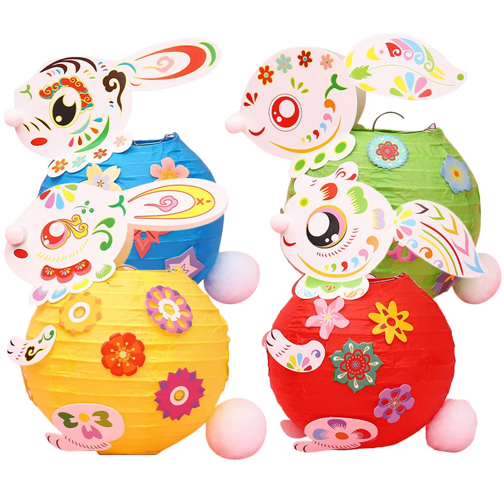 

Lantern Year Lanterns Chinese New Paper Bunny Rabbit Handheld Decorative Diy Christmas Decor Festival Spring 2023 Hanging
