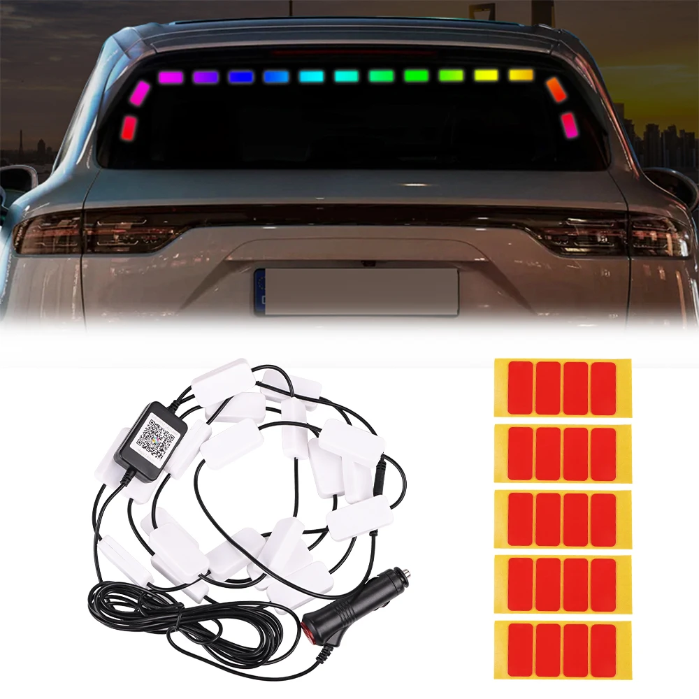 

Украшение автомобиля, интерьерная атмосфера, Светодиодная лента, управление через приложение, светодиоды имеют 8 цветовых настроек для детской безопасности, автомобиля