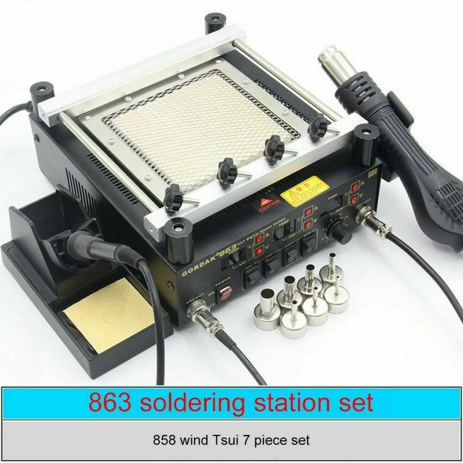 

863 3 in 1 Electric Soldering Iron Hot Air Gun Soldering Station BGA Rework Station Phone Repair Tool Desoldering Station