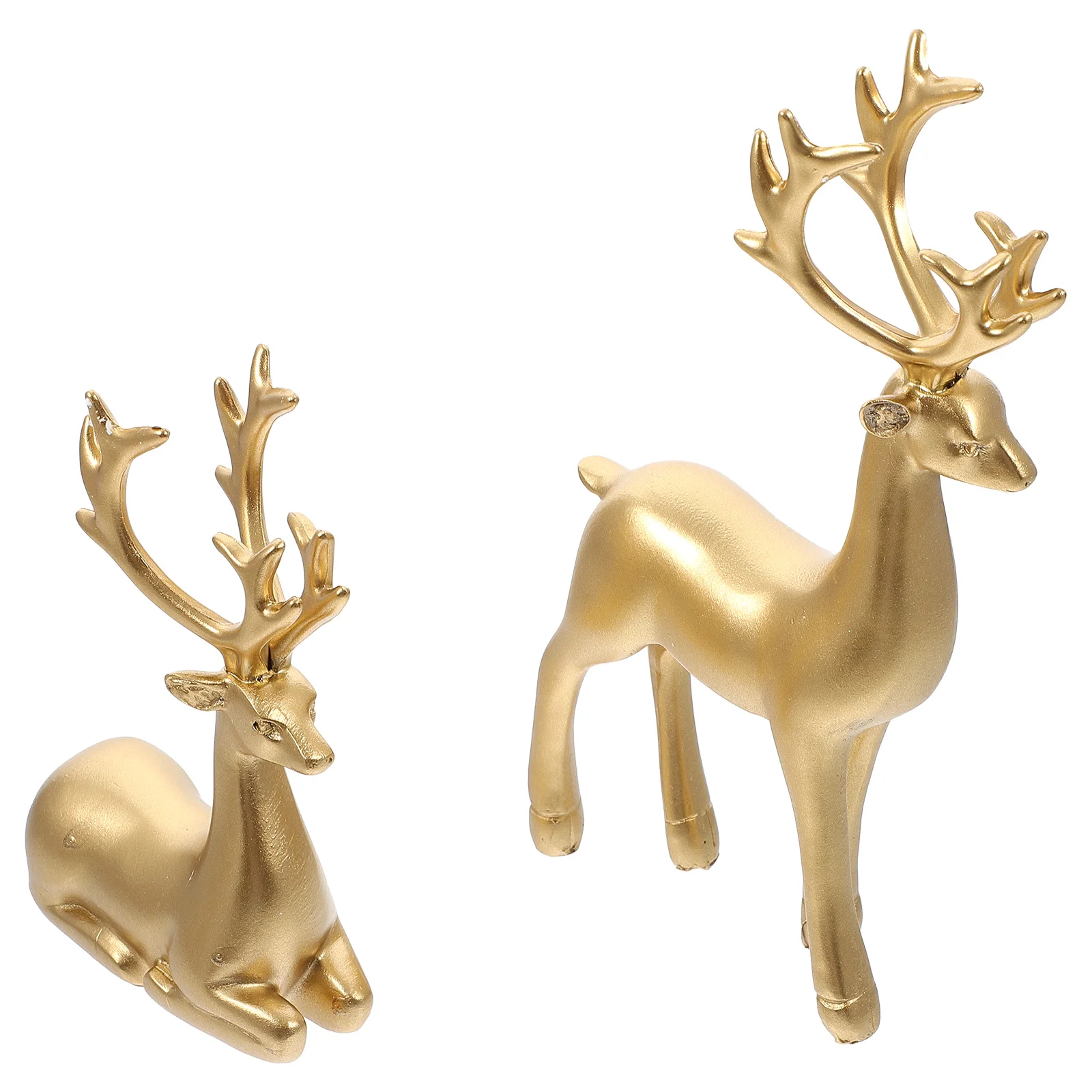 

Deer Christmas Reindeer Figurines Figurine Decor Elk Resin Statue Statues Ornament Decoration Decorations Sculpture Golden Table