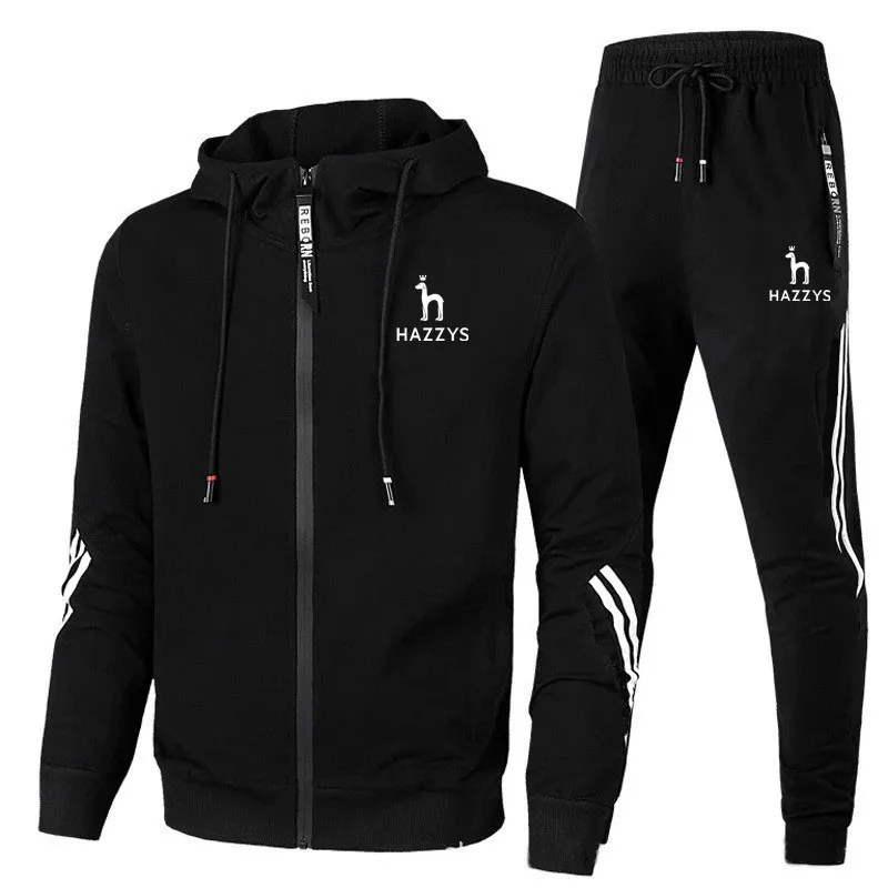 

Men's HAZZYS Tracksuit Sets Cardigan Jackets+Pants Sportwear Sets Men Patchwork Sport Suit Casual Tracksuit Male Sweat Suits