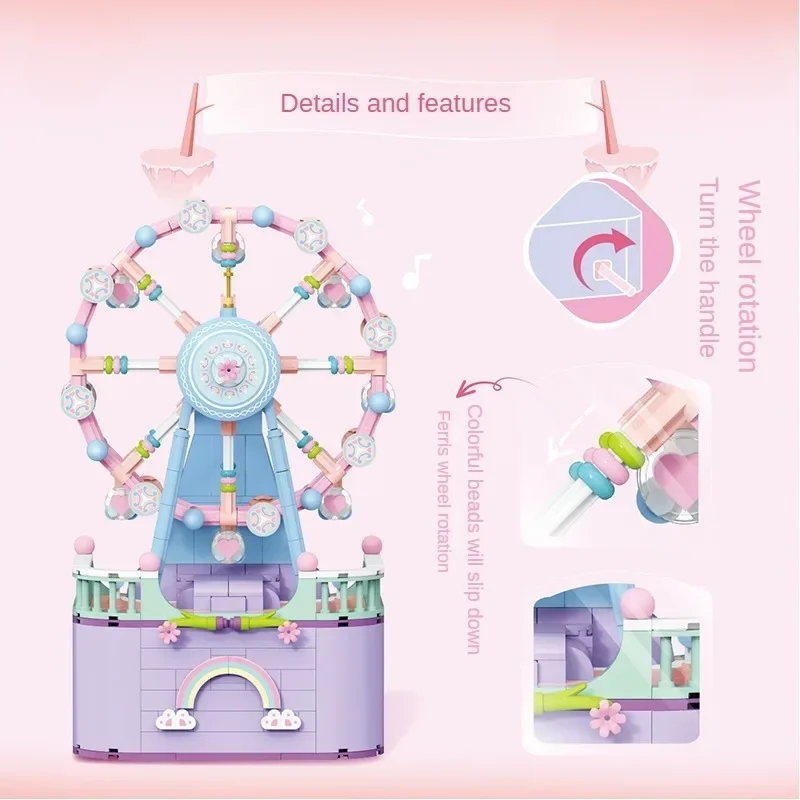 Колесо обозрения карусель мелкие детали конструктор Сборка игрушки пазл детская