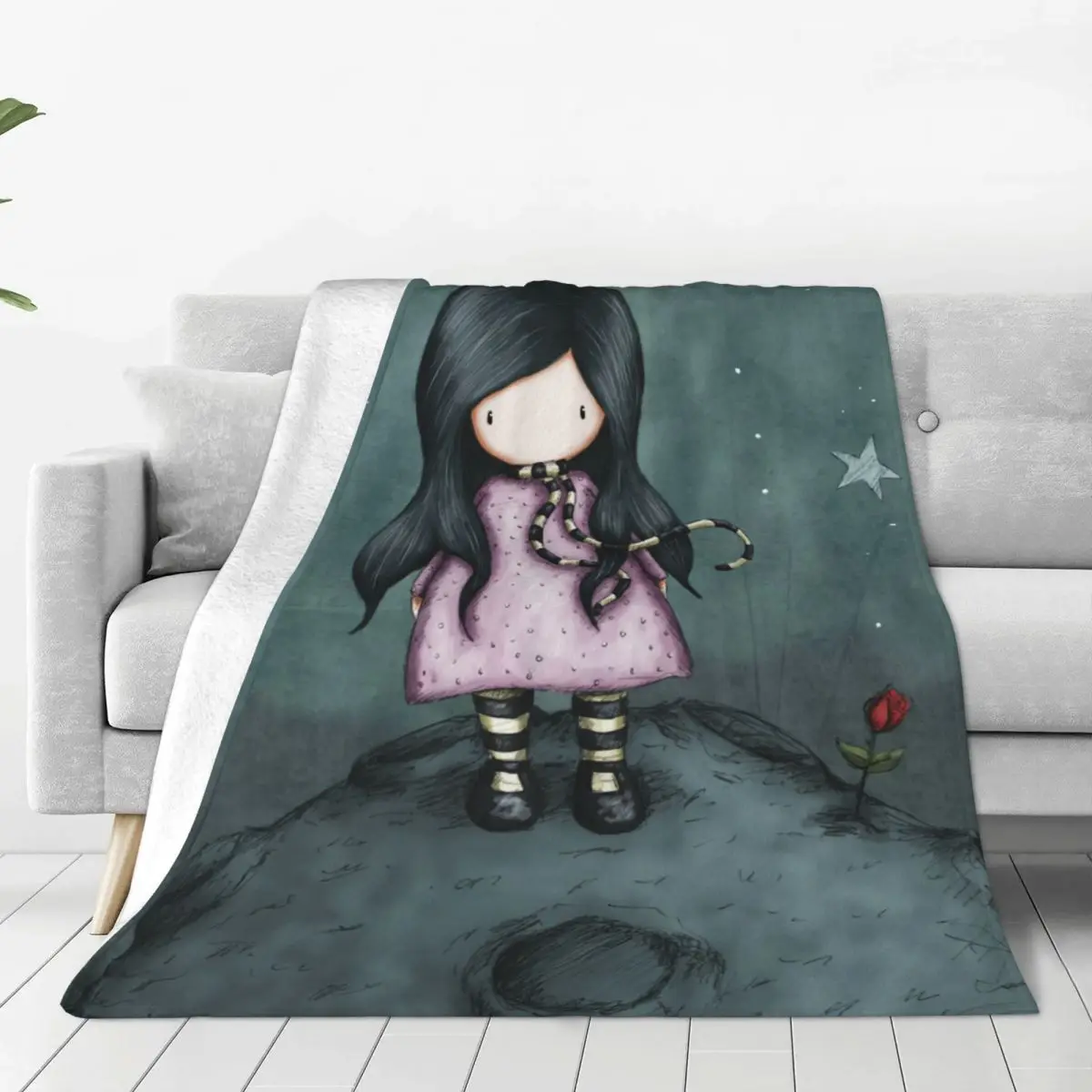 

Флисовый чехол для дивана художественный мультфильм Санторо Gorjuss плед одеяло теплое фланелевое одеяло s для постельных принадлежностей автомобильный диван одеяло