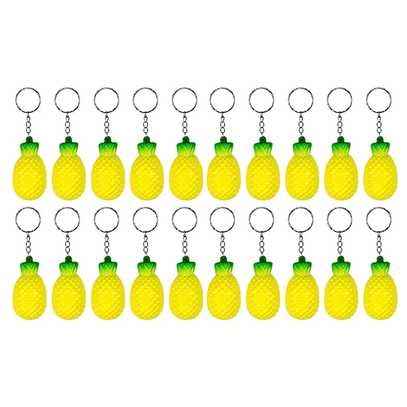 

20 Pack Pineapple Keychains,Pineapple Stress Relieve Toys,Fruit Keychains For Party Favors And School Carnival Prizes