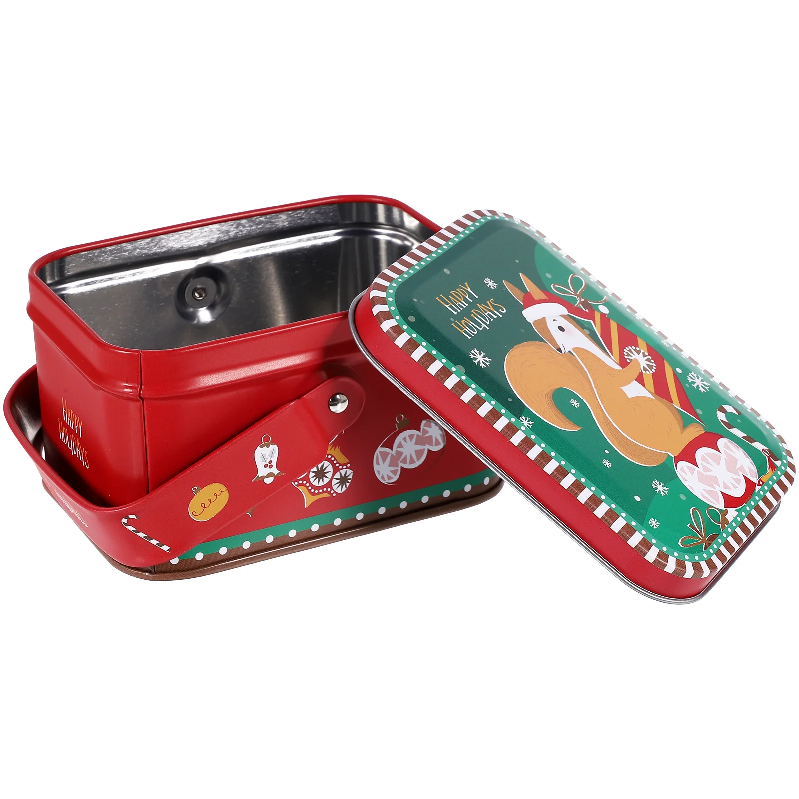 

Christmas Tinplate Box Cookie Container Chocolate Tea Snacks Treat Small Gift Box