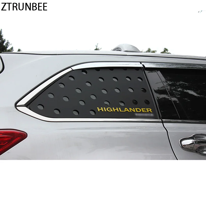 Pair Rear C Pillar Window Glass Triangle Holes Mask Panel Cover Molding Trim Styling Accessories for Toyota Highlander 2015-2020