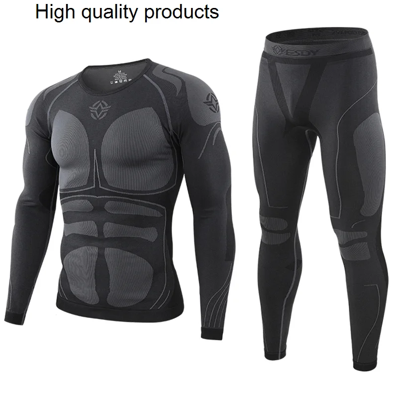 Winter Warm Tactical Tight Thermal Underwear Suits Men Outdoor Sports Quick Dry Thermo Sets Fitness Cycling Long Johns