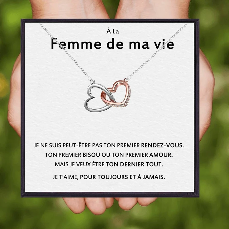 

Wife Necklaces for Women Gift Heart Pendant Necklace Female Girl Crystal Infinity Necklace Lovers Jewelry Collier Amour Infini