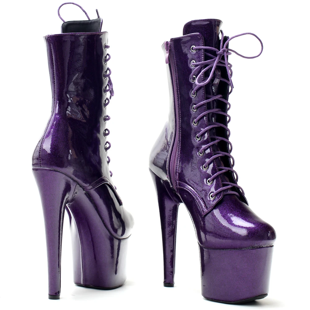 Ultra-high Heel Nightclub Sexy 17Cm Pole Dance Shoes Laced With Large Size Modern Boots Platform Stripper Heels Fetish