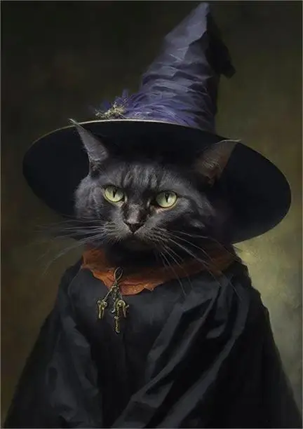 

Готический винтажный постер на холсте с рисунком ворона, кошки, оленя и медведя в платье, викторианский постер с рисунком, настенное искусство, домашний декор