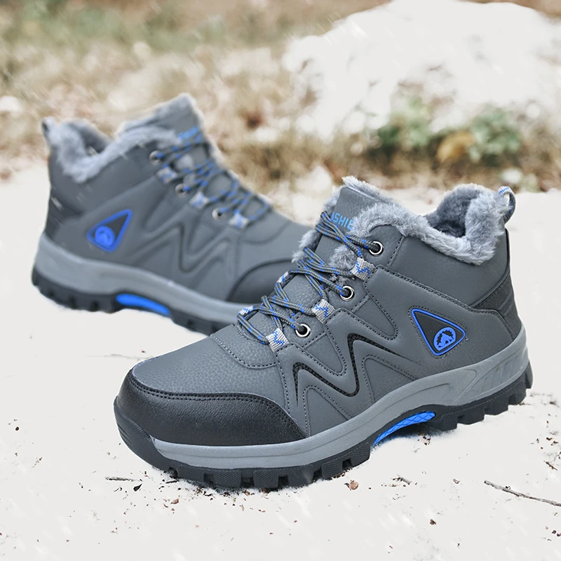

Big Size 47 Men Hiking ShoesOutdoor Keep Warm Hunting Work Shoes Sneakers Fur Inside Mountain Travel Shoes Winter Boots for Men