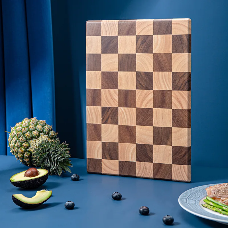 

LARGE Cutting Board Rectangle End Grain Butcher Block Kitchen Chopping Boards Chess Acacia Wood Solid Sturdy Wooden Gift