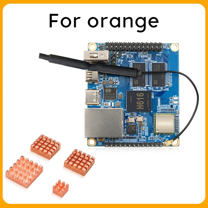 

For Orange Pi Zero2 PC Development Board Allwinner H616 Chip 64-Bit Wifi+BT5.0 1GB Memory MCU Motherboard With Heat Sink