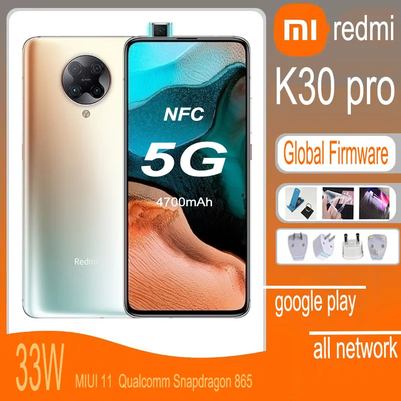 

Smartphone Xiaomi Redmi K30 Pro 5G Full Curved Screen Snapdragon 865 Octa-Core 6.67 global version android