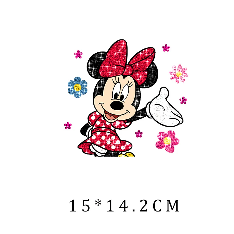 Disney Iron-on Transfers for Clothing Heat Transfer Stickers Appliques Fashion Minnie Mickey Mouse Patches for Clothes T Shirts images - 6