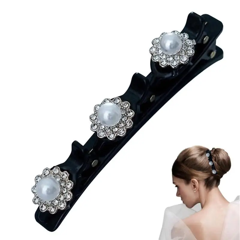 Crystal Braided Hair Clip For Women Women Braided Flower Rhinestone Barrettes With Different Styles Durable Hairclips Crystal
