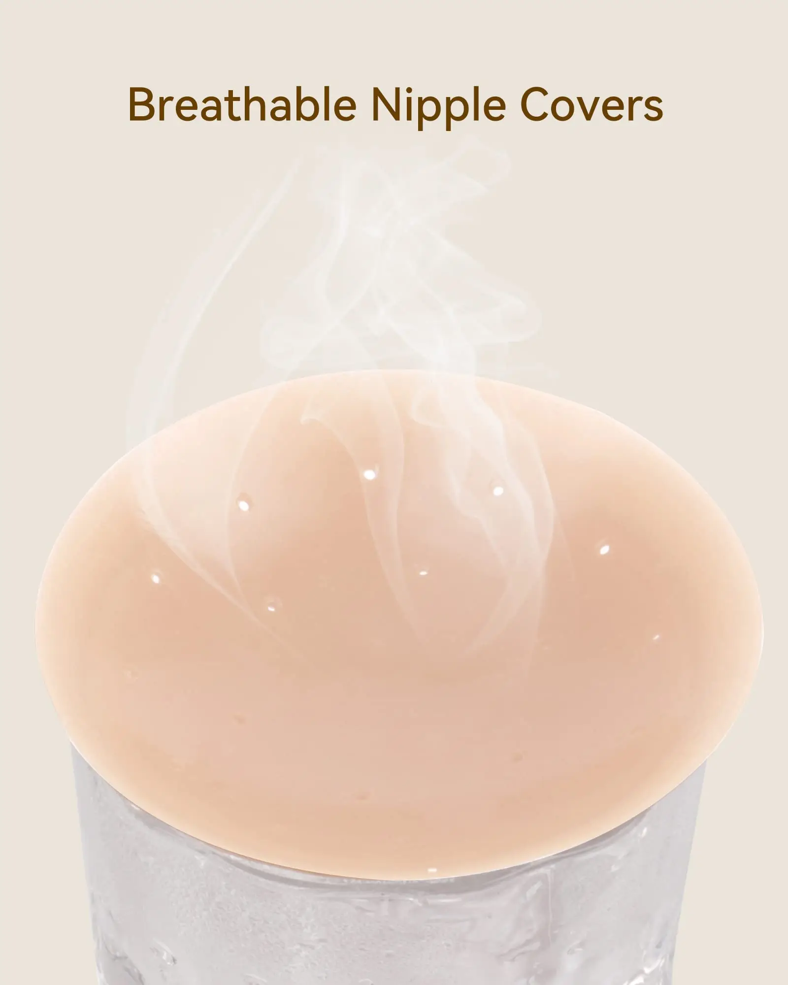 Niidor Ultrathin Breathable Silicone Nipple Covers Sticky Pasties for Women Adhesive Breast Skin Color Bra with Travel Box
