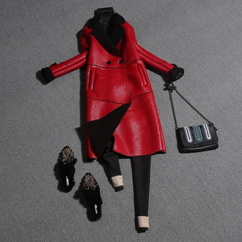 New Sheepskin Coat Famale Clothing Casual Long Slim 2022 Winter Fashion Lamb Wool Liner Genuine Leather Jacket Women Overcoat