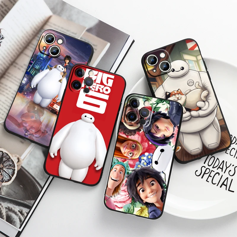 

Big Hero 6 Disney For Apple iPhone 14 13 12 11 Pro Max Mini XS Max X XR 6S 6 7 8 Plus 5S SE2020 Soft Black Phone Case Coque Capa