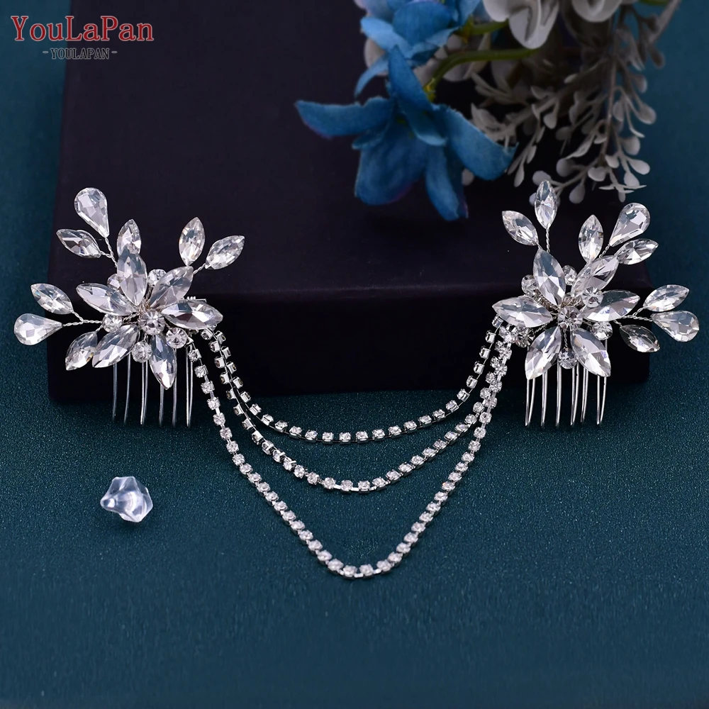 YouLaPan серебряный цвет цветок расческа аксессуары для волос Свадебные украшения