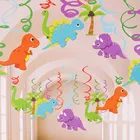 Висячие завитки из ПВХ в виде динозавров, декор для детского дня рождения, юрский динозавр, потолок, подвесные гирлянды