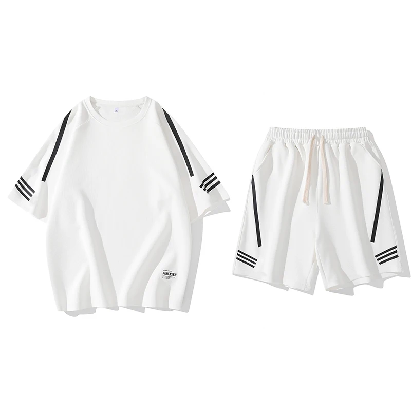 2023 New men's summer clothes simple fashion clothing loose casual T-shirt men's shorts 2-piece brand sportswear suit oversized