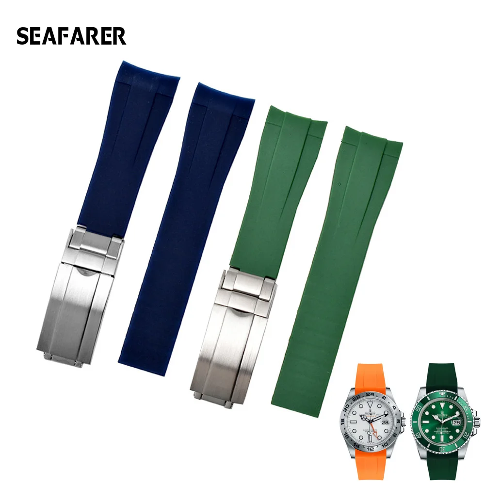 

21mm 20mm Hight quality Watch Band Fit for Rolex Daytona Submariner Oysterflex GMT Deepsea for Explorer Rubber silicone Strap
