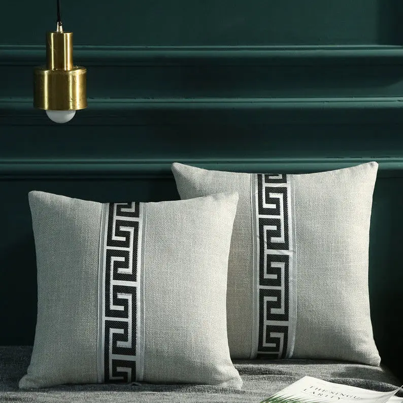 Скандинавская подушка из хлопка и льна простая современная утолщенная гостиная