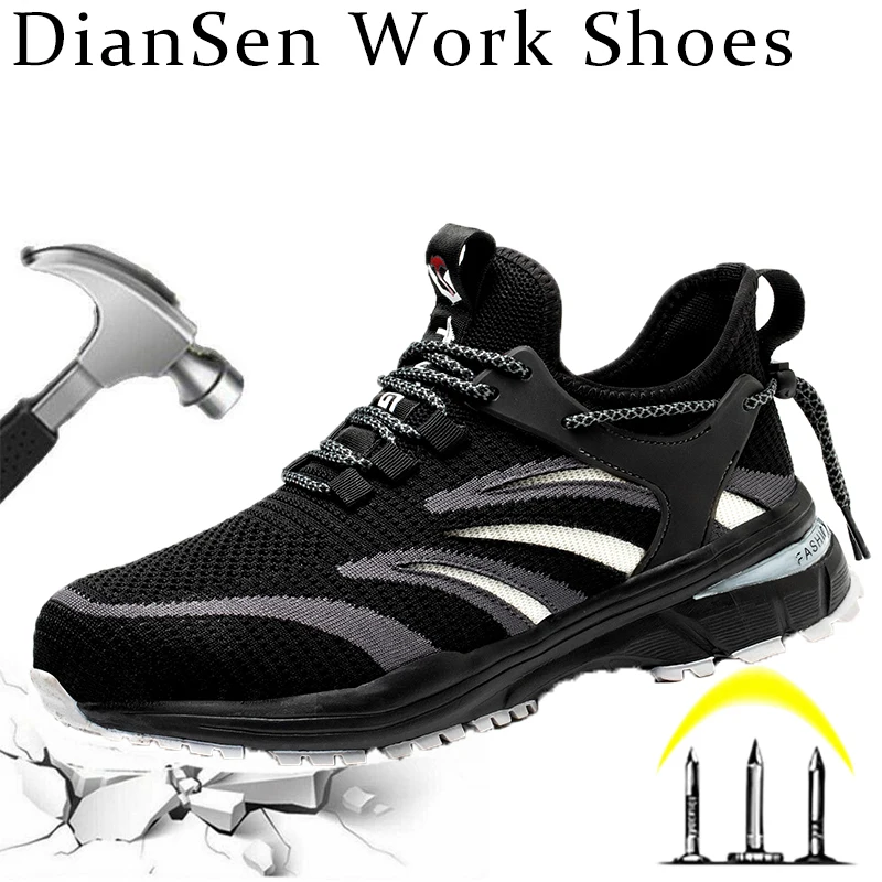 

DianSen Work Safety Shoes Men Lightweight Safety Boots Indestructible Sneakers Women Kevlar Insole Protective Steel Toe Shoes