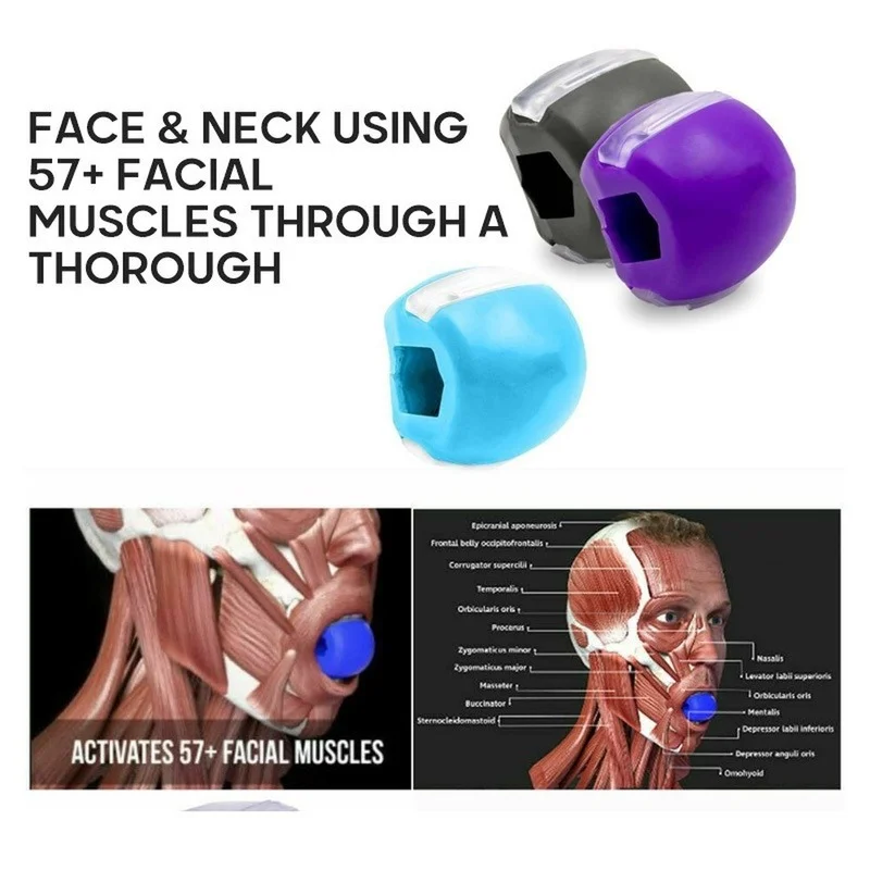 

Masseter Ball Jawline Muscle Exerciser Chew Ball Food Grade Silicone Facial Mandible Trainer Face Fitness Balls 20-50 Pounds