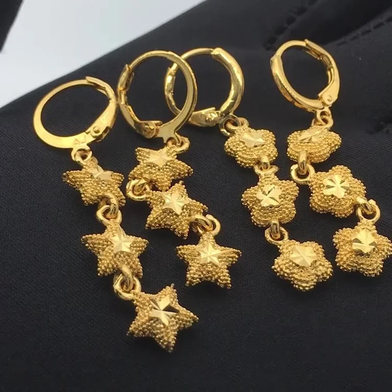 

2022 New Hot Sale Gold Color Design Women Dangle Earrings For women Jewelry Fashion Gold Plated Hoop Earrings