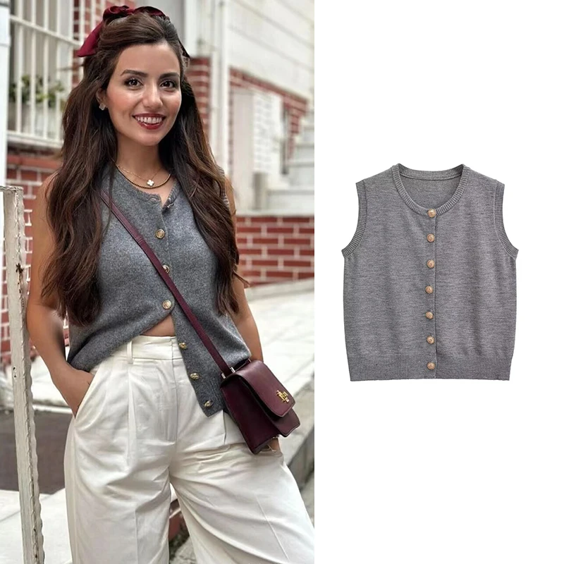 Женский вязаный жилет Traf