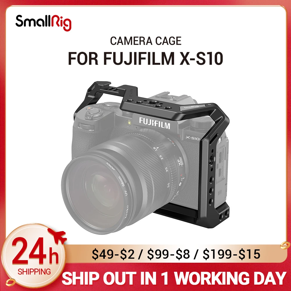 

SmallRig DSLR Camera Cage Housing Case Cold Shoe 1/4'' Arri Hole for FUJIFILM X-S10 Camera 3087