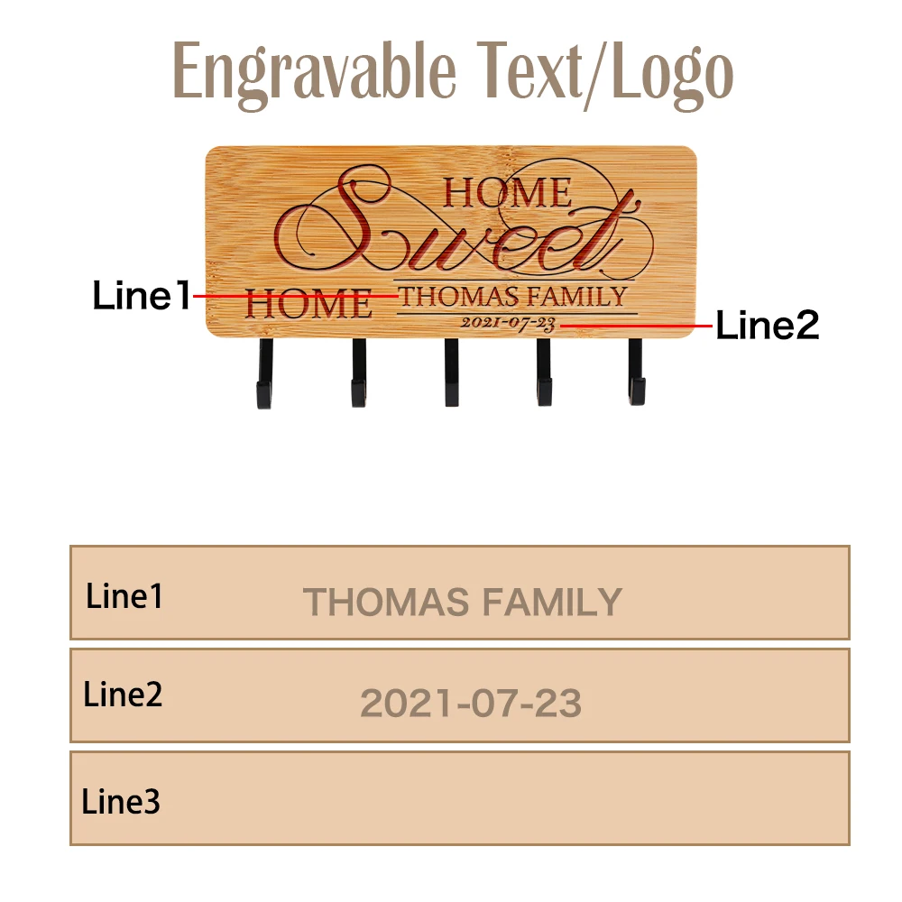 

Держатель для ключей настенный, из бамбука