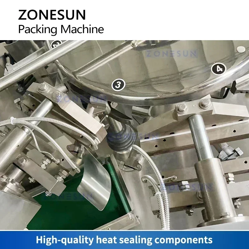 Фото Автоматическая машина для фасовки и запайки готовых пакетов ZONESUN ZS-BZJ10P, роторная упаковочная машина для пакетов DoYpack, оборудование для фасовки жидкостей и паст №4