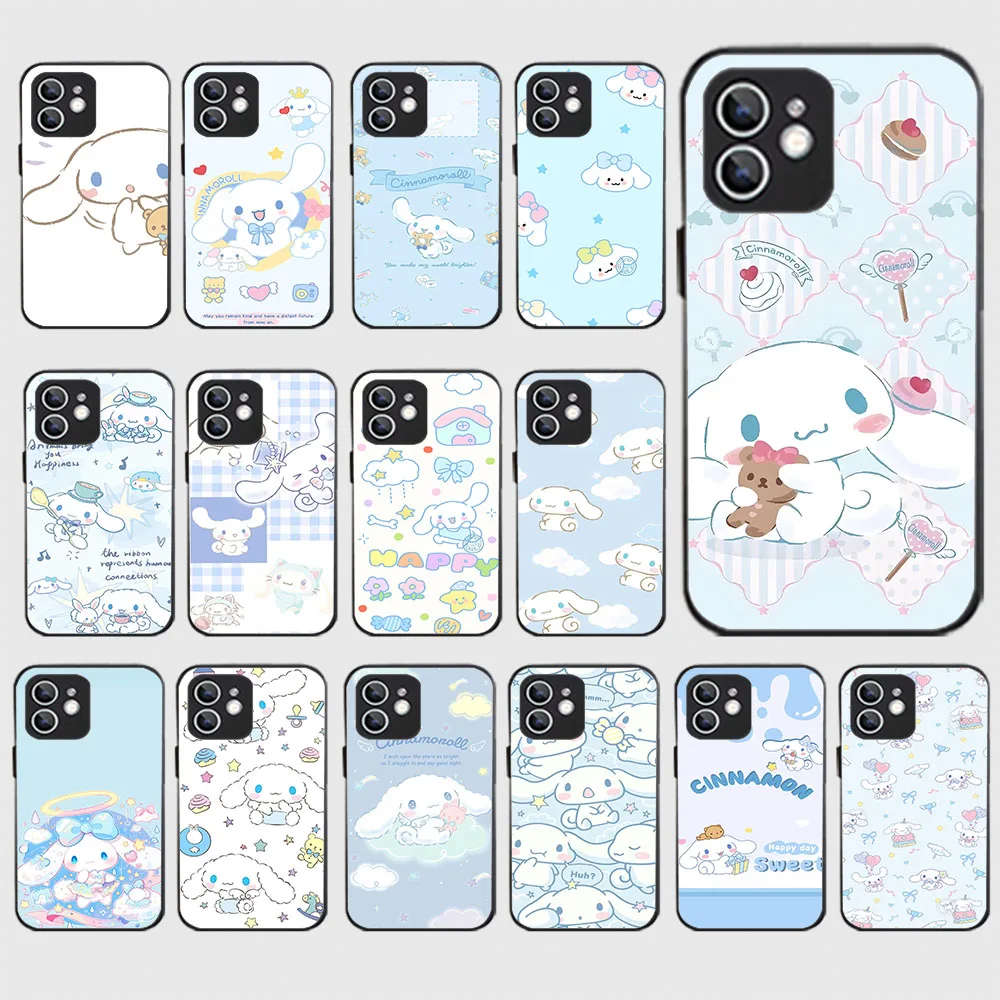 Черный силиконовый чехол WEA-32 Sanrio-Cinnamoroll для Xiaomi Redmi 10C 12C 12 13 14 Note 7 8 9 9S Pro