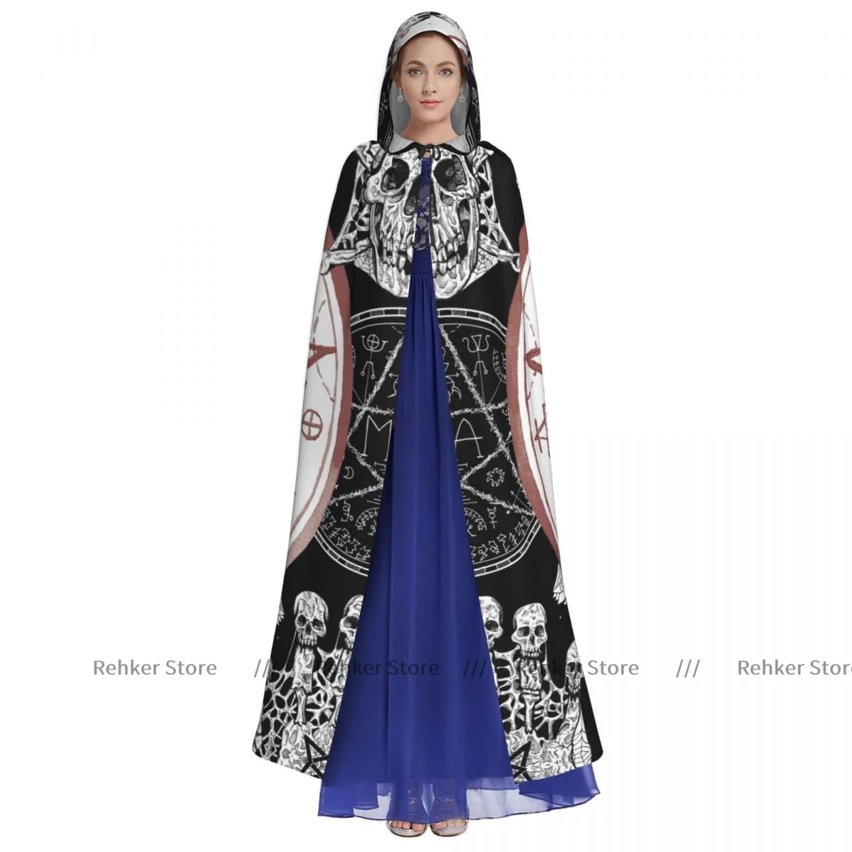 Плащ ведьмы злый череп и волшебное уплотнение с пентаграммой костюм для косплея