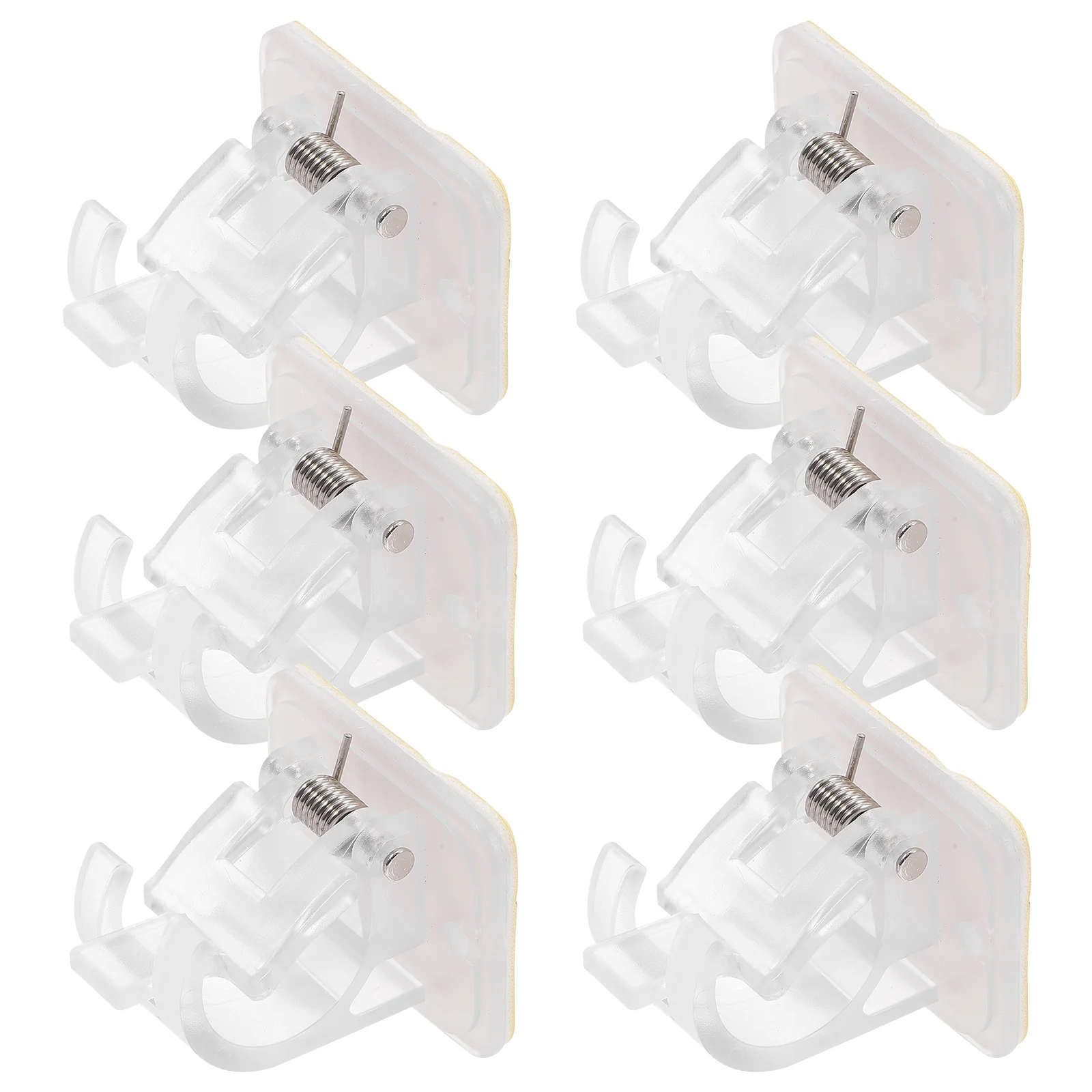 

6 Pcs Hanger Stand No Drilling Curtain Rod Hooks Curtains Kitchen Bedroom Nail Free