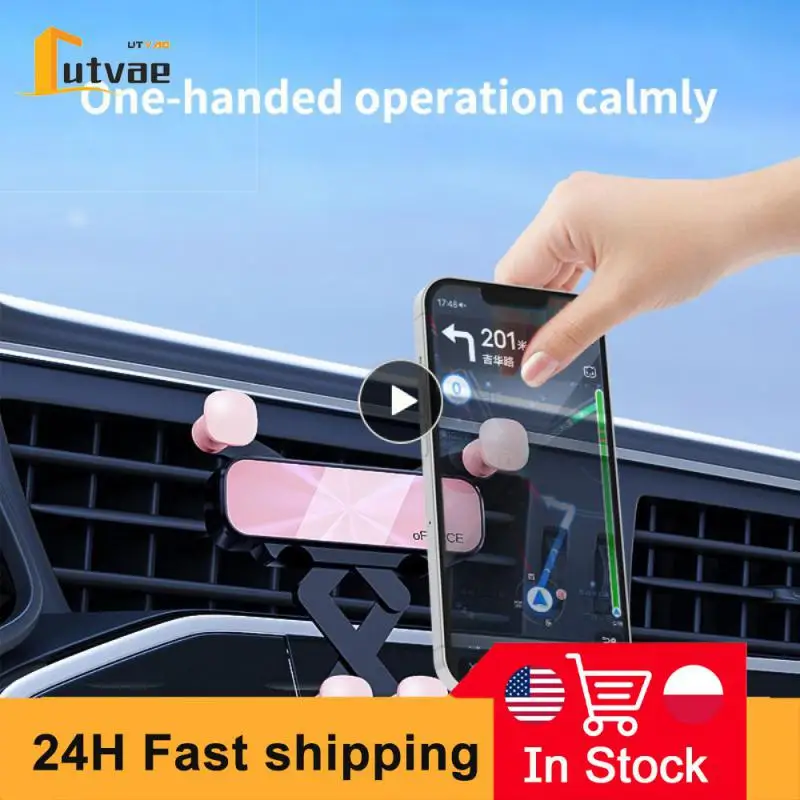 

Natural Silica Gel Multifunctional Air Vent Clip Mount Aluminum Alloy Car Phone Holder For Iphone 14 13 Samsung Durable