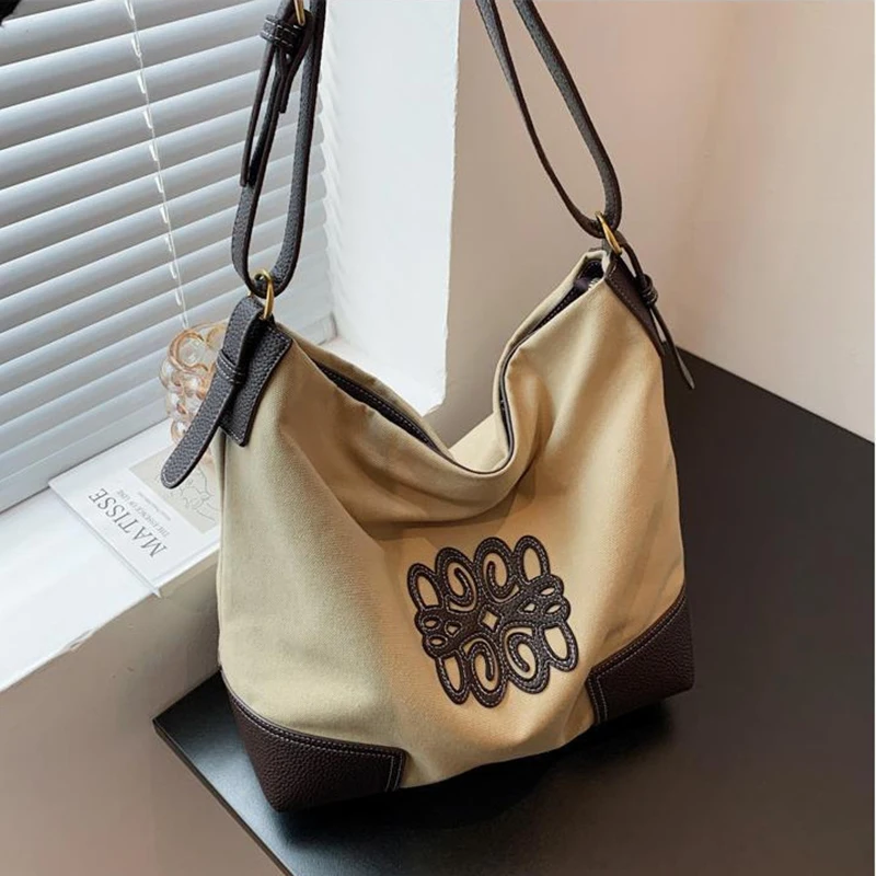 Denim Women Shoulder Tote Bag Large Capacity Crossbody Bags Canvas  Casual One Shoulder Tote Bag Large Capacity Bag Women's Bag