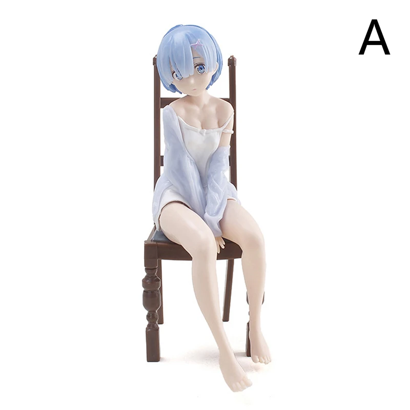 

Japanese Anime Rem Re:Life In A Different World From Zero Girl Pajamas Figure Rem Chair PVC Collection Model Toys 11.5cm 15cm